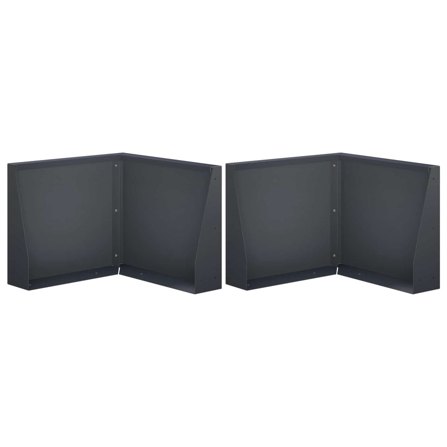 Keerwand 2 st 50 x 50 x 30 cm Staal Antraciet