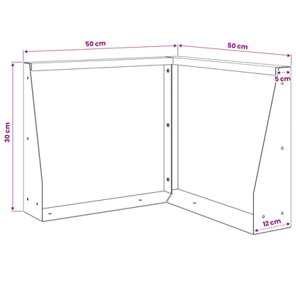 Keerwand 50 x 50 x 30 cm Roestvrij staal zilver