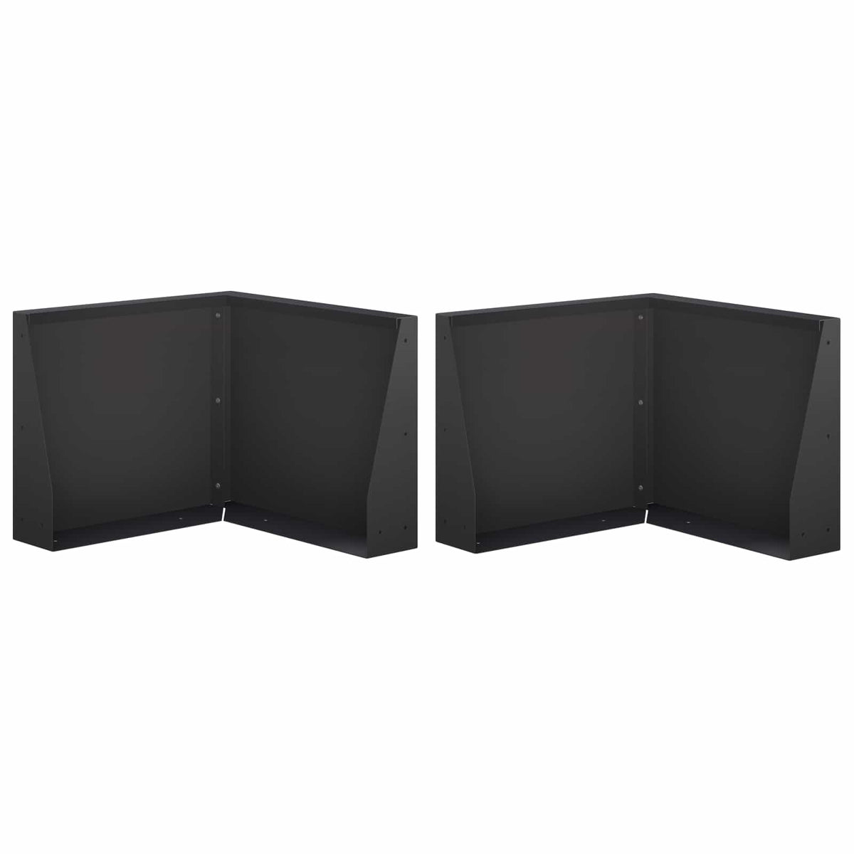 Keerwand 2 st 50 x 50 x 40 cm Staal Zwart