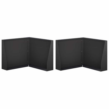Keerwand 2 st 50 x 50 x 40 cm Staal Zwart