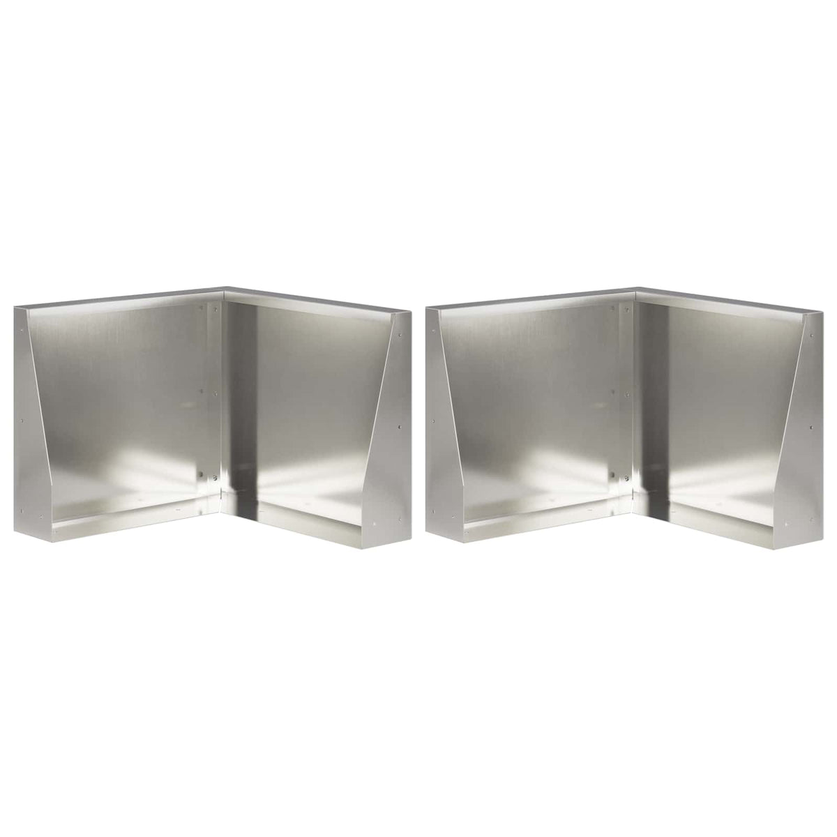 Keerwand 2 st 50 x 50 x 40 cm Roestvrij staal zilver