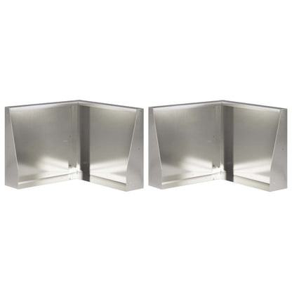 Keerwand 2 st 50 x 50 x 40 cm Roestvrij staal zilver