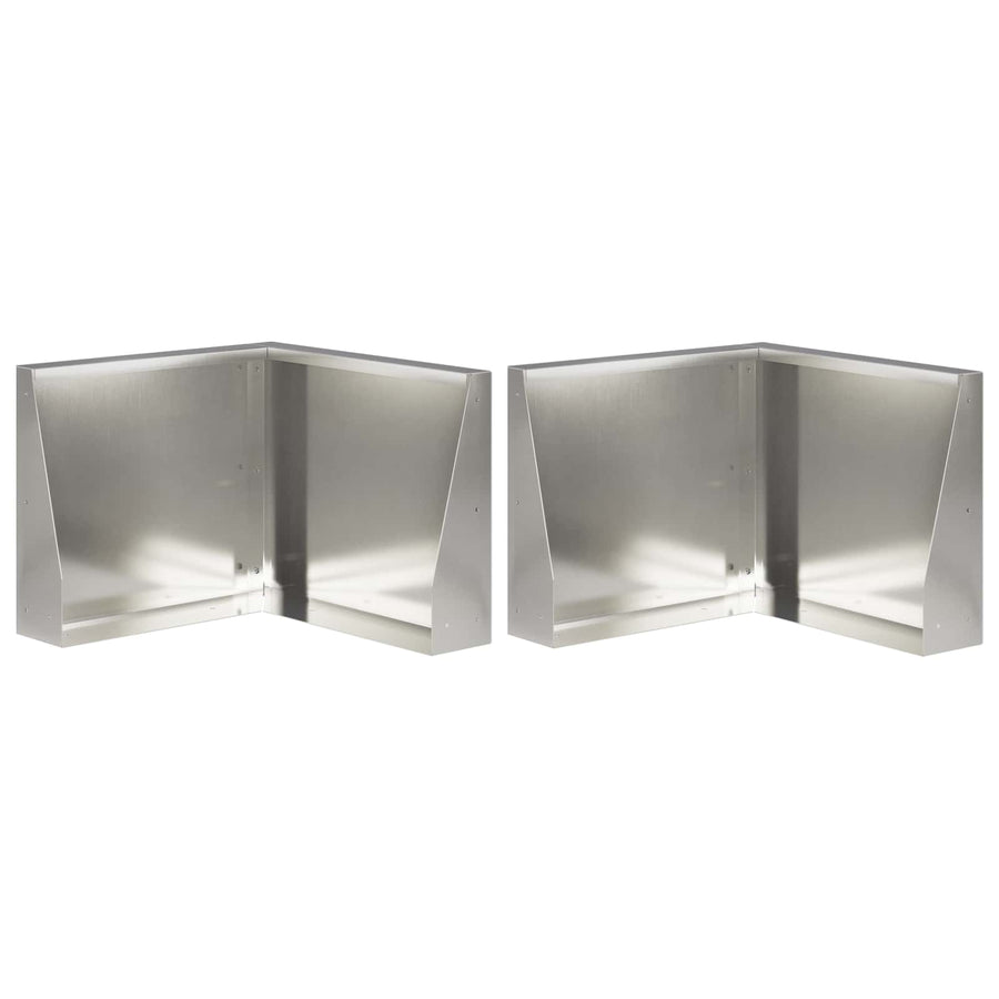 Keerwand 2 st 50 x 50 x 40 cm Roestvrij staal zilver