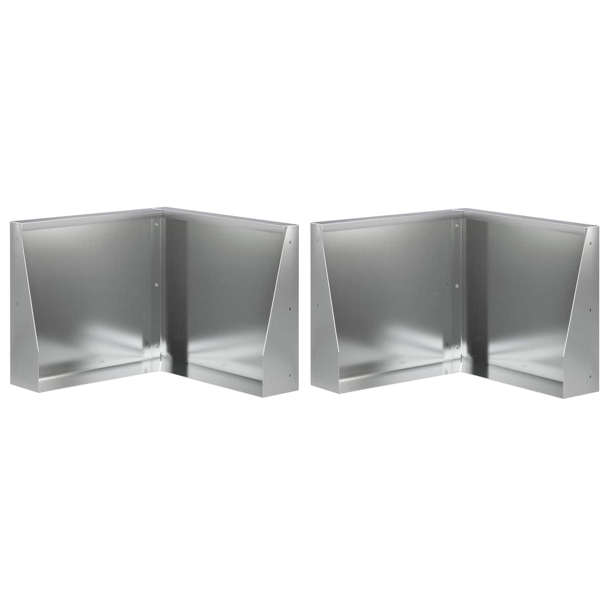 Keerwand 2 st 50 x 50 x 40 cm Gegalvaniseerd staal zilver