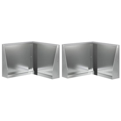 Keerwand 2 st 50 x 50 x 40 cm Gegalvaniseerd staal zilver