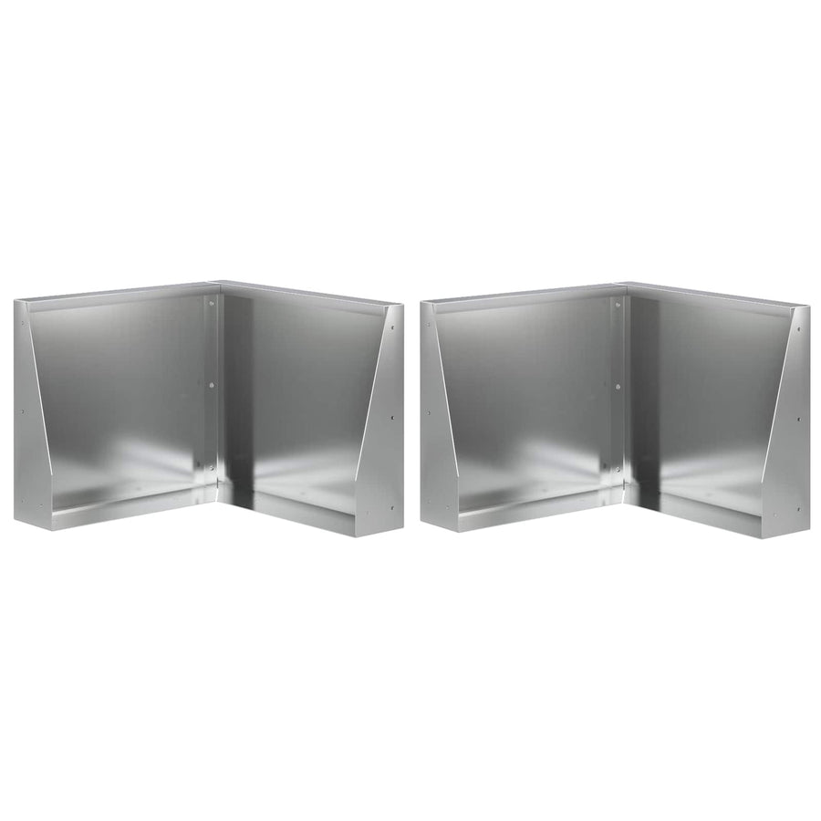 Keerwand 2 st 50 x 50 x 40 cm Gegalvaniseerd staal zilver