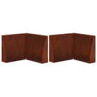 Keerwand 50x50x40 cm weervast staal roestkleurig