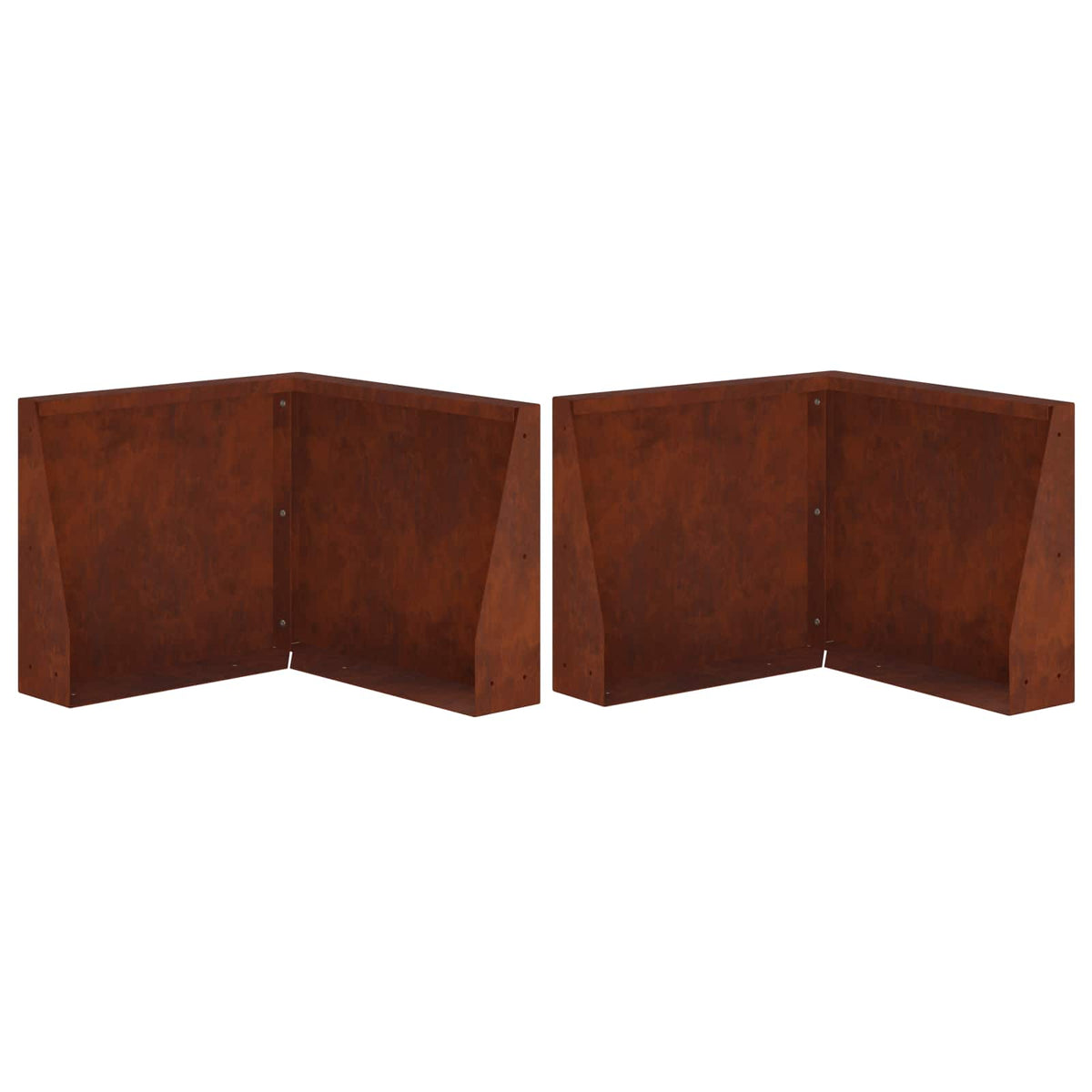 Keerwand 2 st 50 x 50 x 40 cm weervast staal Roestkleurig