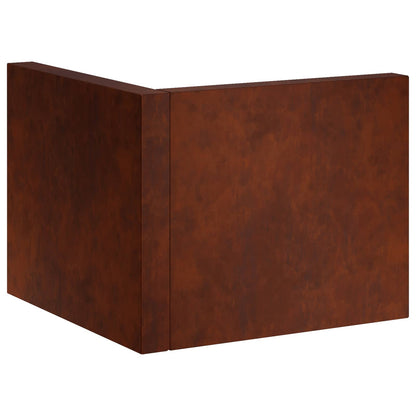 Keerwand 2 st 50 x 50 x 40 cm weervast staal Roestkleurig