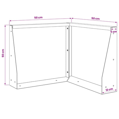 Keerwand 50 x 50 x 50 cm Staal Antraciet