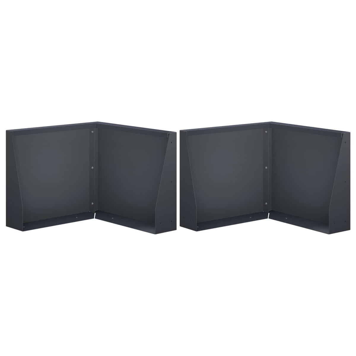 Keerwand 2 st 50 x 50 x 50 cm Staal Antraciet