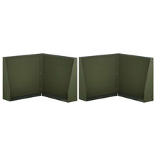 Keerwand 2 st 50 x 50 x 50 cm Staal Olijfgroen