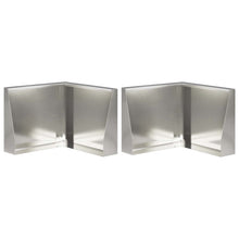 Keerwand 2 st 50 x 50 x 50 cm Roestvrij staal zilver