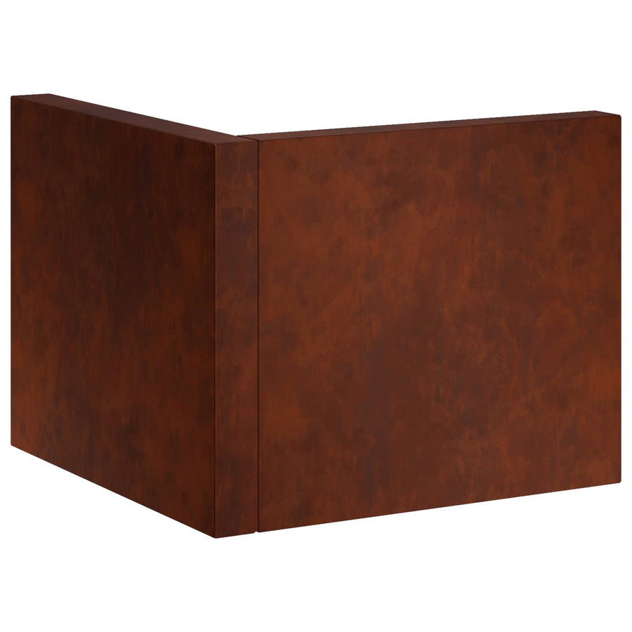 Keerwand 50 x 50 x 50 cm weervast staal Roestkleurig