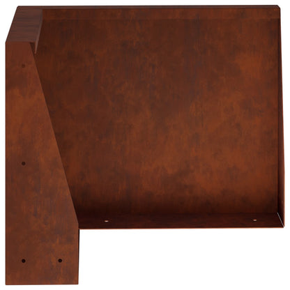 Keerwand 50 x 50 x 50 cm weervast staal Roestkleurig