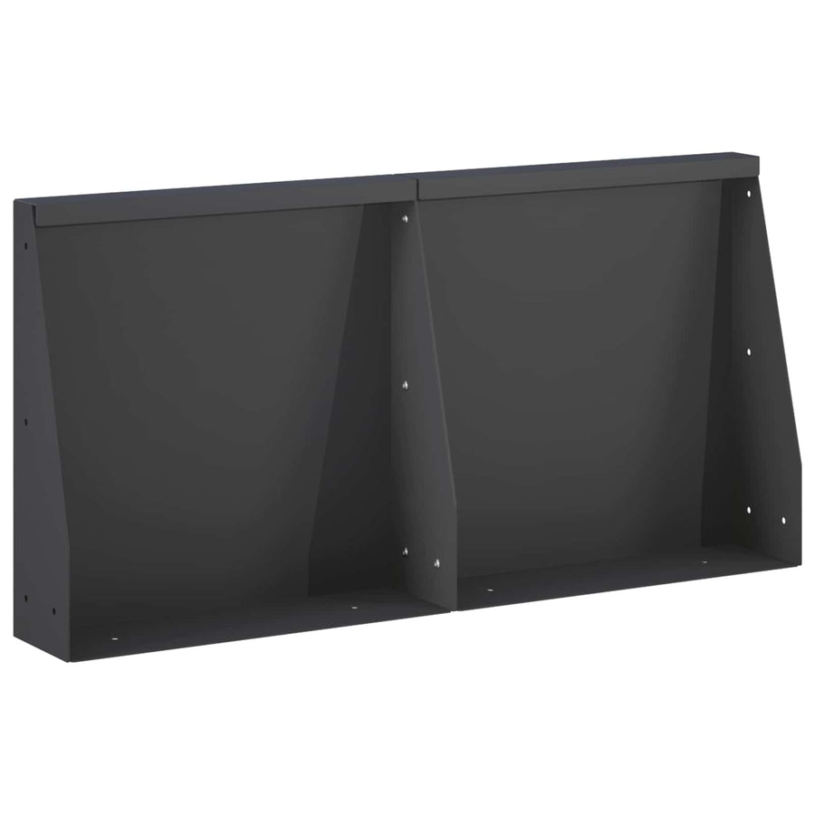 Keerwand 2 st 40 x 12 x 30 cm Staal Zwart