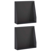 Keerwand 2 st 40 x 12 x 30 cm Staal Zwart