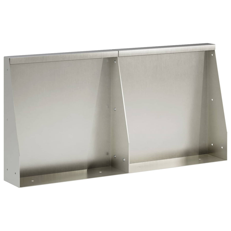 Keerwand 2 st 40 x 12 x 30 cm Roestvrij staal zilver