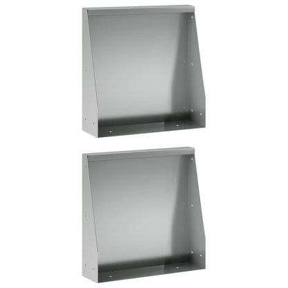 Keerwand 2 st 40 x 12 x 30 cm Gegalvaniseerd staal zilver
