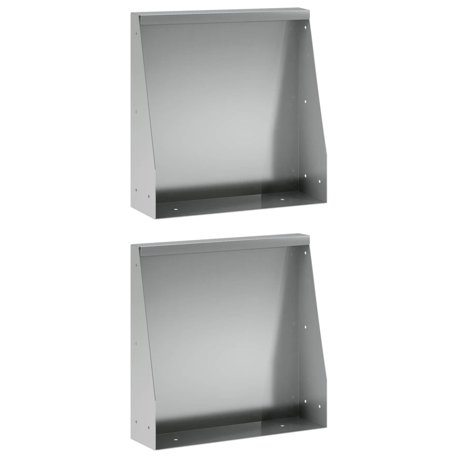 Keerwand 2 st 40 x 12 x 30 cm Gegalvaniseerd staal zilver