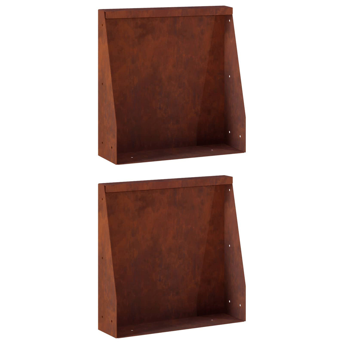 Keerwand 2 st 40 x 12 x 30 cm weervast staal Roestkleurig