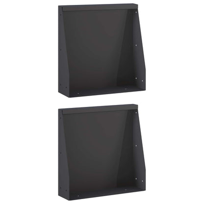 Keerwand 2 st 40 x 12 x 40 cm Staal Zwart