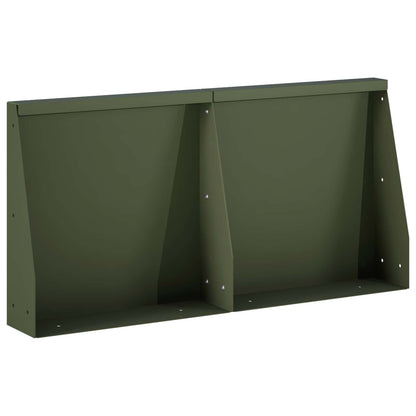 Keerwand 2 st 40 x 12 x 40 cm Staal Olijfgroen