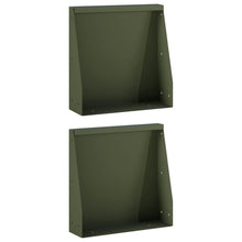 Keerwand 2 st 40 x 12 x 40 cm Staal Olijfgroen