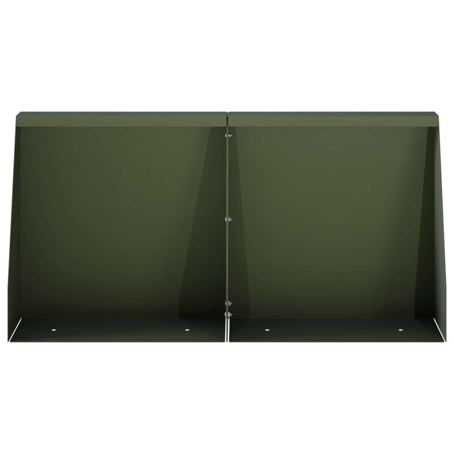 Keerwand 2 st 40 x 12 x 40 cm Staal Olijfgroen