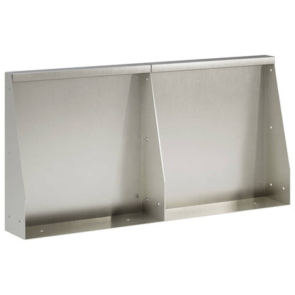 Keerwand 2 st 40 x 12 x 40 cm Roestvrij staal zilver