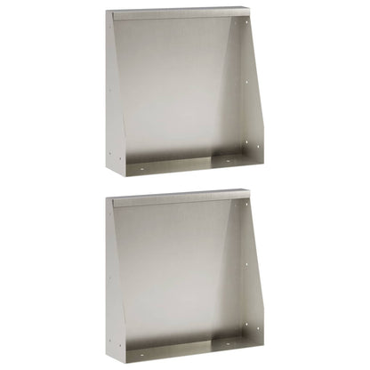 Keerwand 2 st 40 x 12 x 40 cm Roestvrij staal zilver
