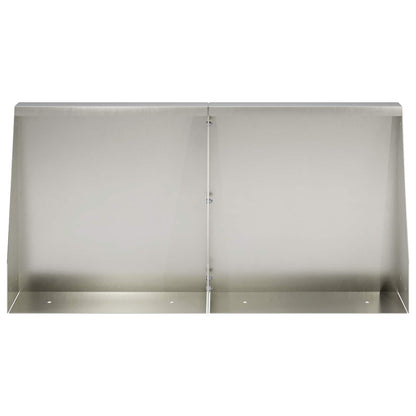 Keerwand 2 st 40 x 12 x 40 cm Roestvrij staal zilver