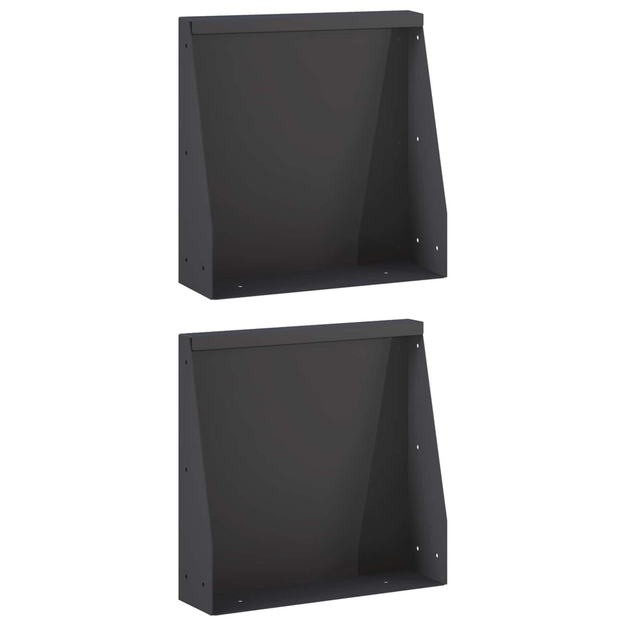 Keerwand 2 st 40 x 12 x 50 cm Staal Zwart