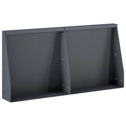 Keerwand 2 st 40 x 12 x 50 cm Staal Antraciet