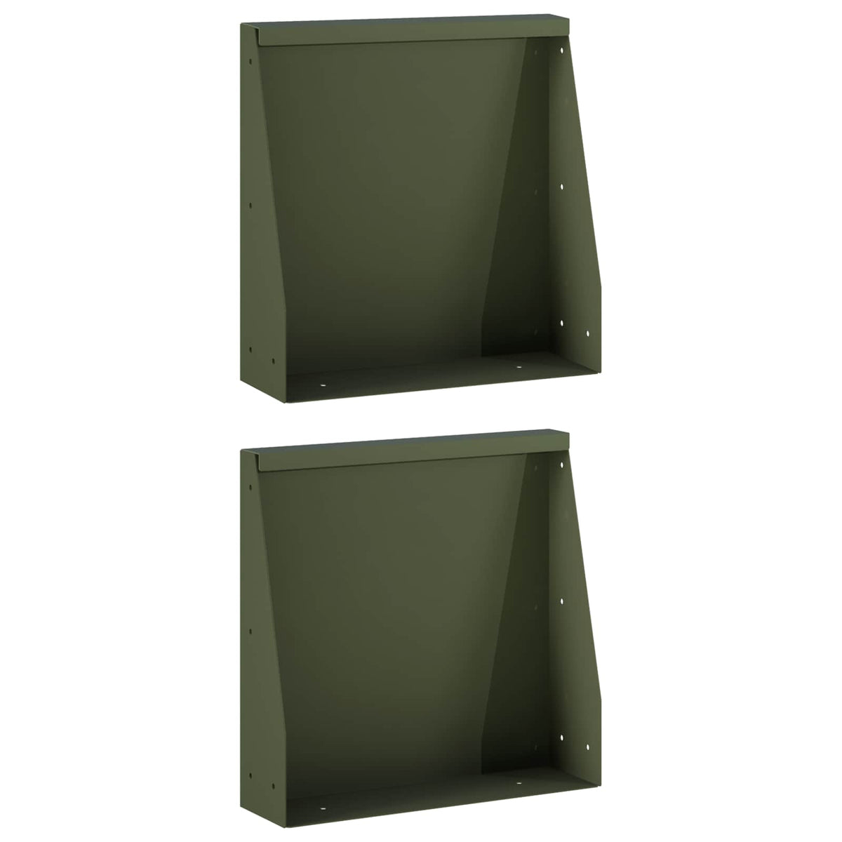 Keerwand 2 st 40 x 12 x 50 cm Staal Olijfgroen