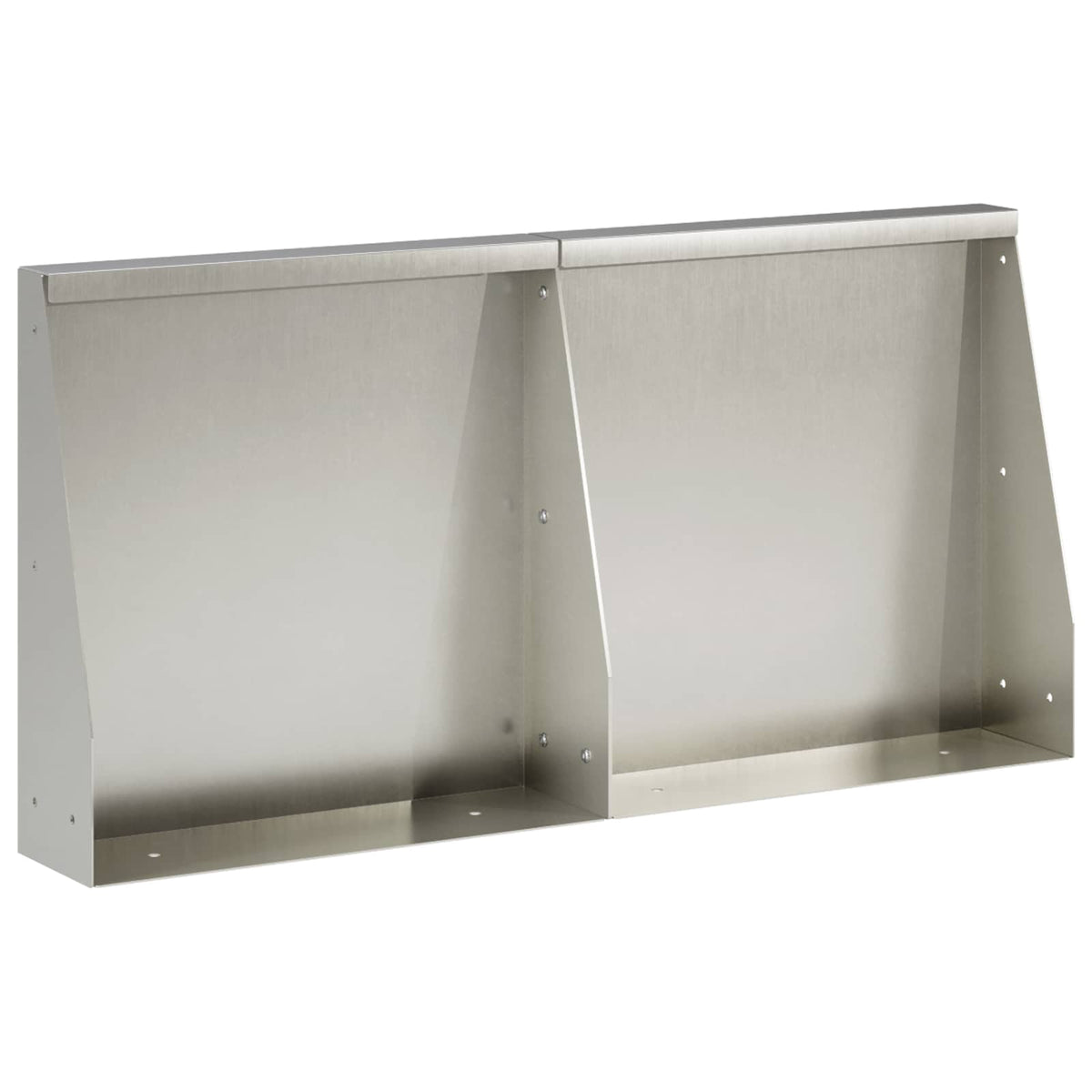 Keerwand 2 st 40 x 12 x 50 cm Roestvrij staal zilver