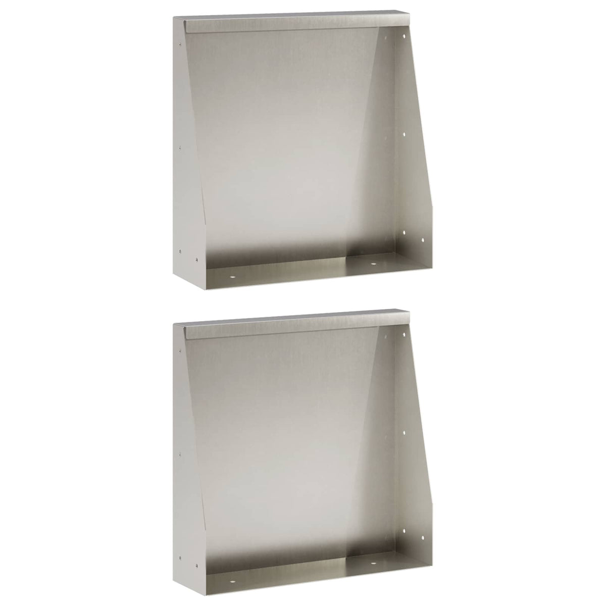 Keerwand 2 st 40 x 12 x 50 cm Roestvrij staal zilver