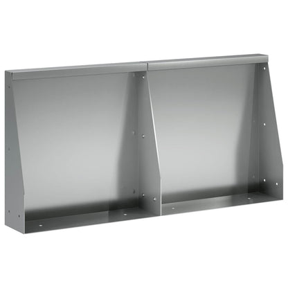 Keerwand 2 st 40 x 12 x 50 cm Gegalvaniseerd staal zilver