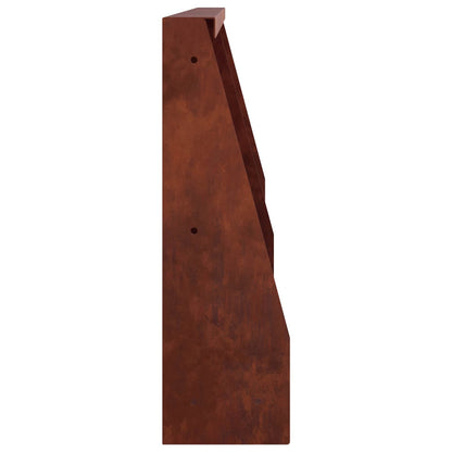 Keerwand 2 st 40 x 12 x 50 cm weervast staal Roestkleurig