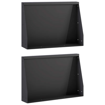 Keerwand 2 st 60 x 12 x 30 cm Staal Zwart