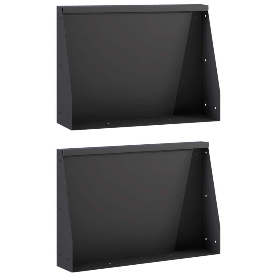 Keerwand 2 st 60 x 12 x 30 cm Staal Zwart
