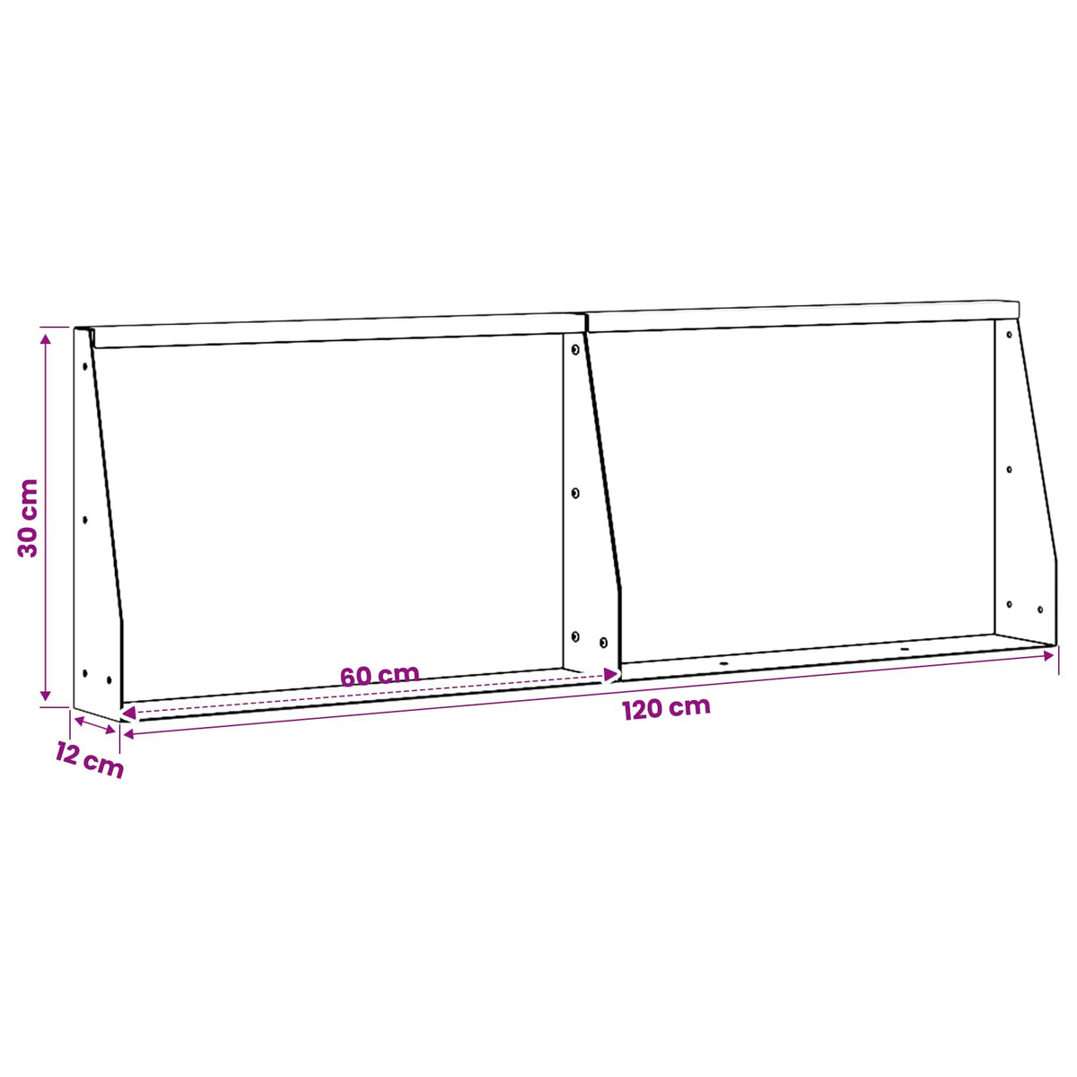 Keerwand 2 st 60 x 12 x 30 cm Staal Zwart