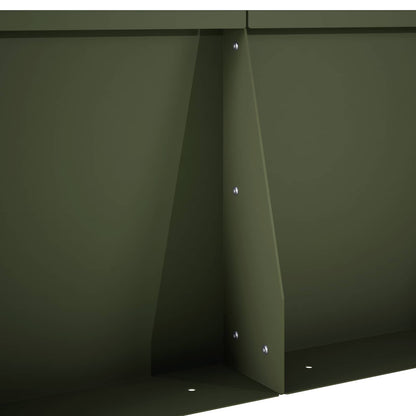 Keerwand 2 st 60 x 12 x 30 cm Staal Olijfgroen