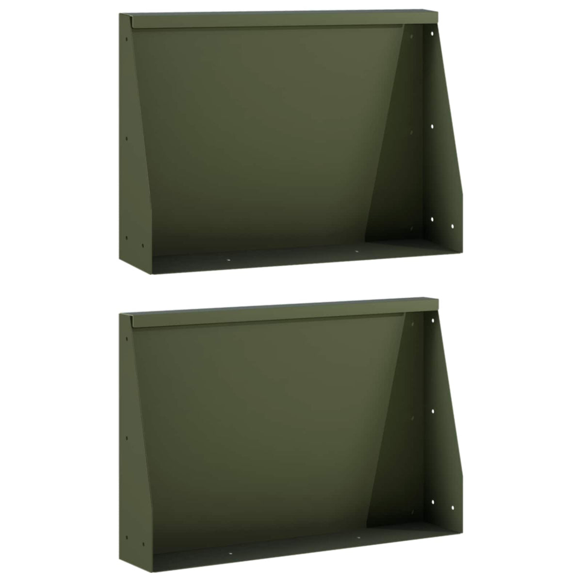 Keerwand 2 st 60 x 12 x 30 cm Staal Olijfgroen