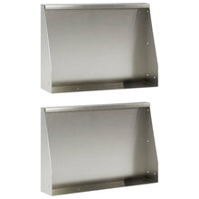 Keerwand 2 st 60 x 12 x 30 cm Roestvrij staal zilver