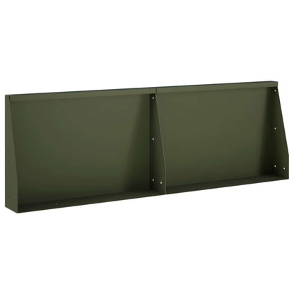 Keerwand 2 st 60 x 12 x 40 cm Staal Olijfgroen