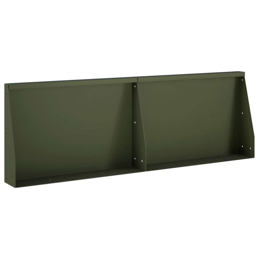 Keerwand 2 st 60 x 12 x 40 cm Staal Olijfgroen