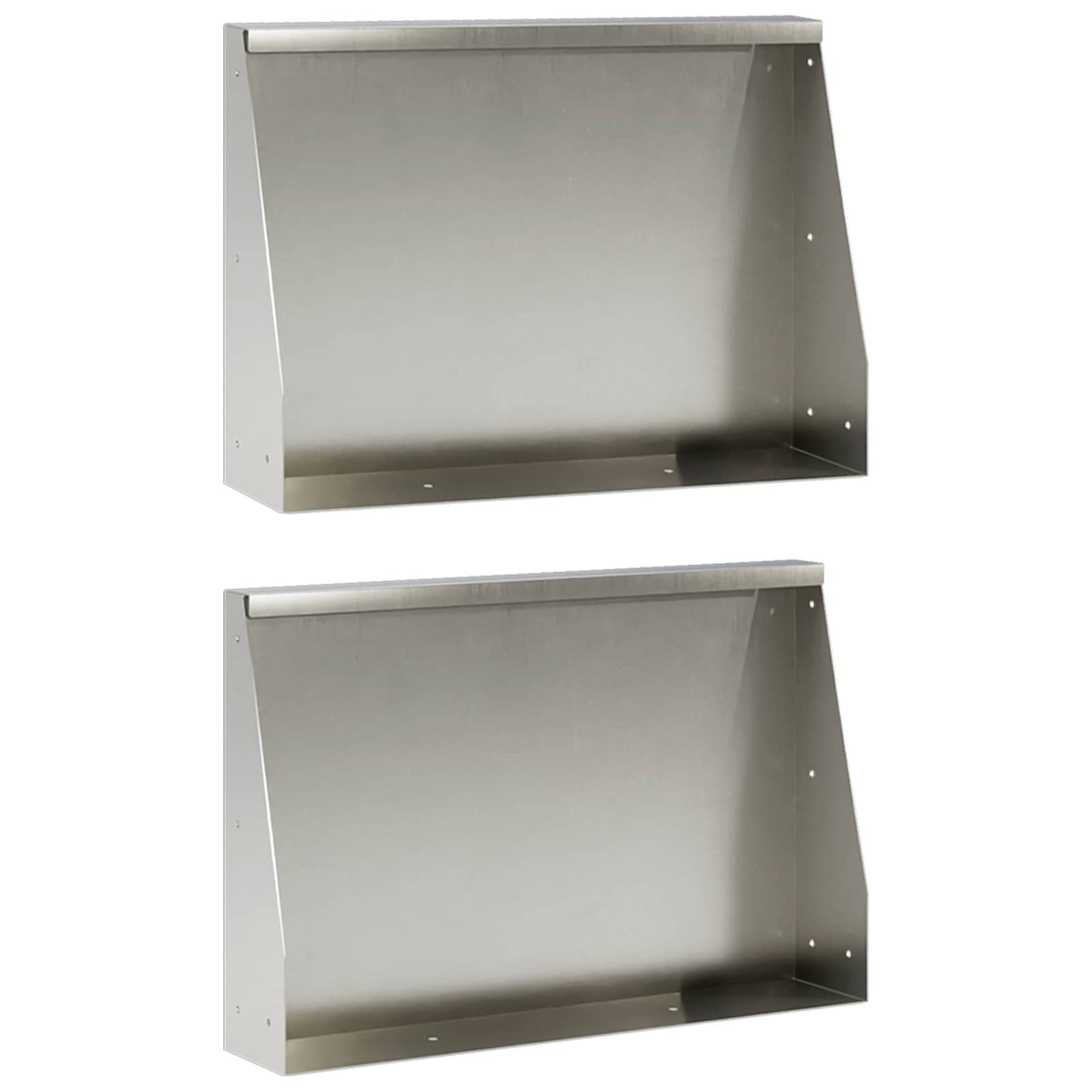 Keerwand 2 st 60 x 12 x 40 cm Roestvrij staal zilver