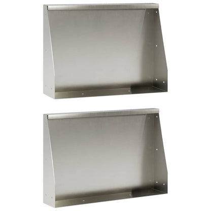 Keerwand 2 st 60 x 12 x 40 cm Roestvrij staal zilver