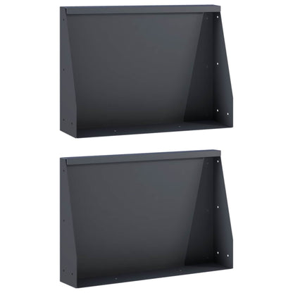 Keerwand 2 st 60 x 12 x 50 cm Staal Antraciet